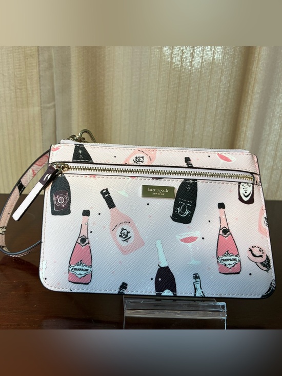 kate spade Handbags - kate spade Pink & Black Champagne Bottle Wristlet